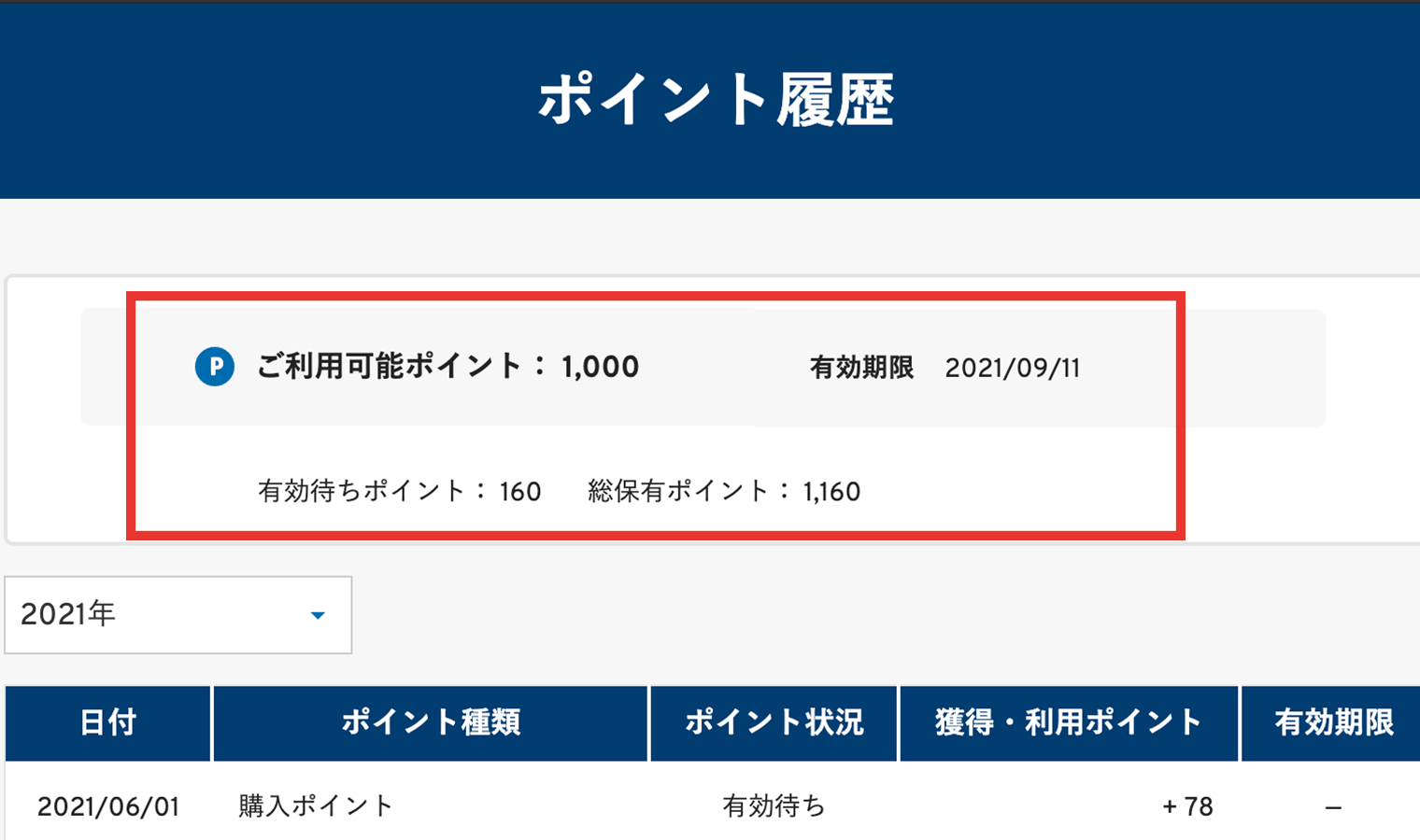 ポイントの確認方法