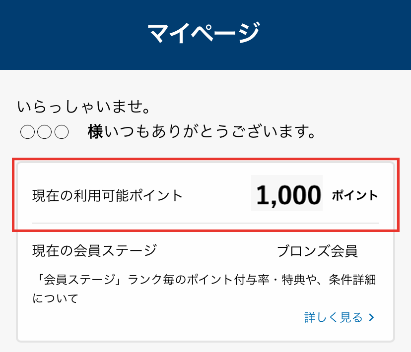 ポイントの確認方法