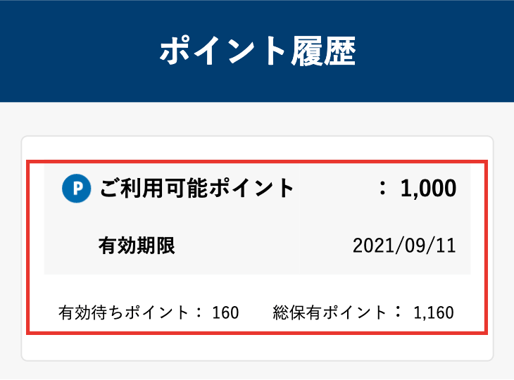 ポイントの確認方法